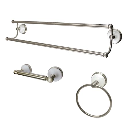 Kingston Brass Victorian 3-Piece Bathroom Accessory Set, Brushed Nickel BAK111348SN